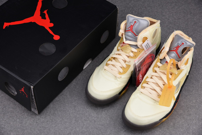 off-w x air jordan 5 sail dh8565-100