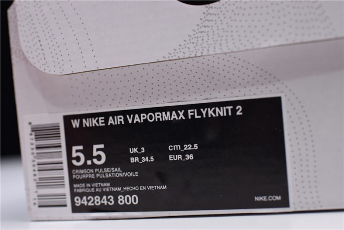 nike womens vapormax flyknit 2.0 crimson pulse 942843-800