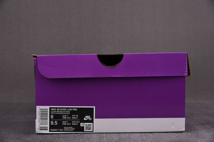 nike sb dunk low “classic green” bq6817-302