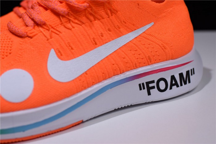 nike x ow zoom fly mercurial flyknit total orange ao2115-800